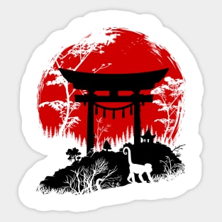 Japanese torii under the sun Sticker